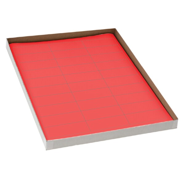 Laser Sheet Labels 1" x 2-5/8" Flr Red